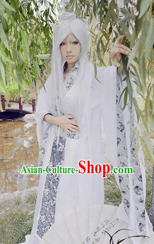 Traditional Chinese Cosplay Male Funsbau Costume, Chinese Ancient Hanfu Han Dynasty Swordsman Clothing for Men