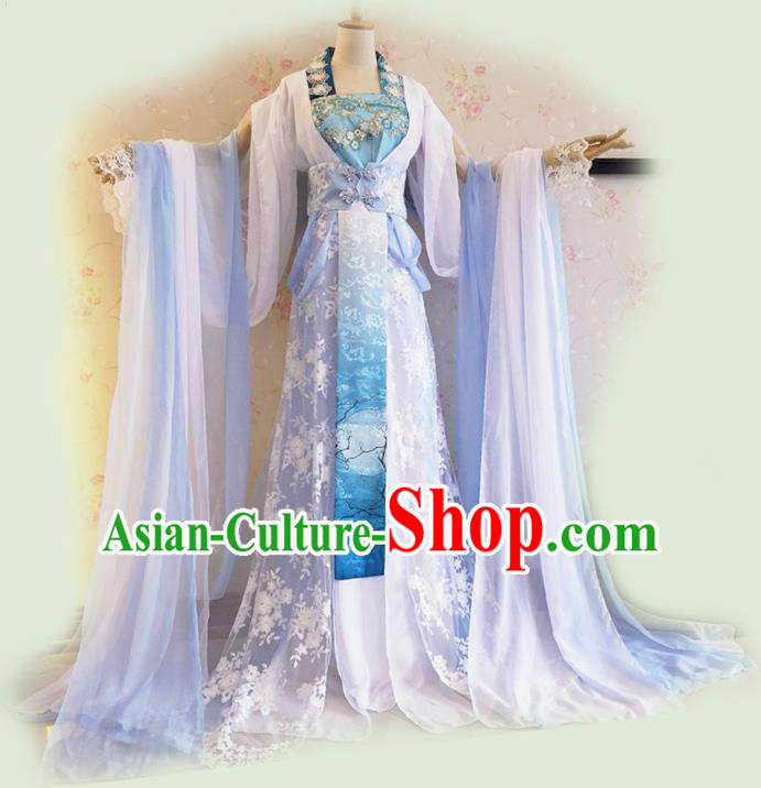 Traditional Chinese Cosplay Imperial Consort Fairy Costume, Chinese Ancient Printing Hanfu Tang Dynasty Princess Dress Clothing for Women