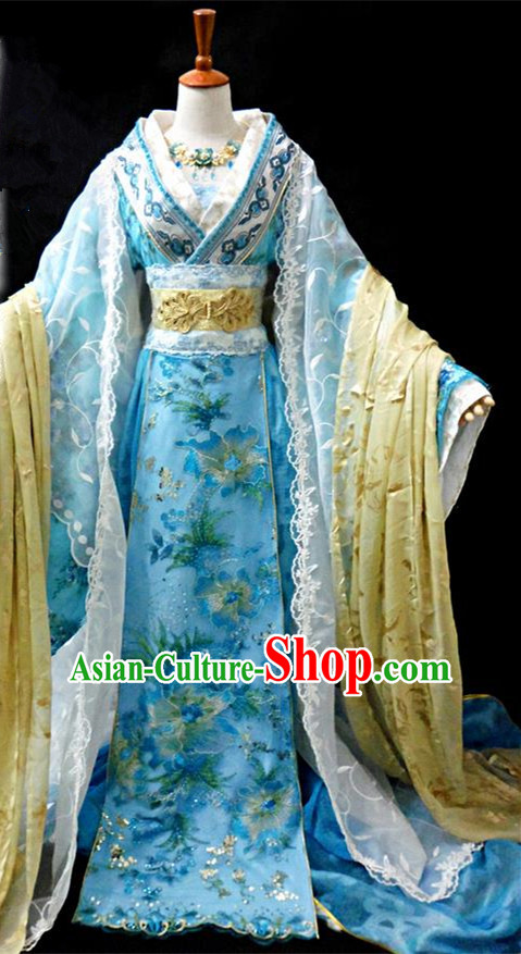 Traditional Ancient Chinese Young Lady Blue Princess Costume, Chinese Tang Dynasty Noble Lady Dress Clothing for Women