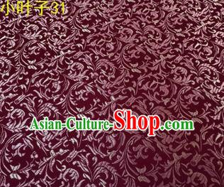 Asian Chinese Traditional Embroidered Wheat Flowers Amaranth Silk Fabric, Top Grade Arhat Bed Brocade Tang Suit Hanfu Dress Fabric Cheongsam Cloth Material