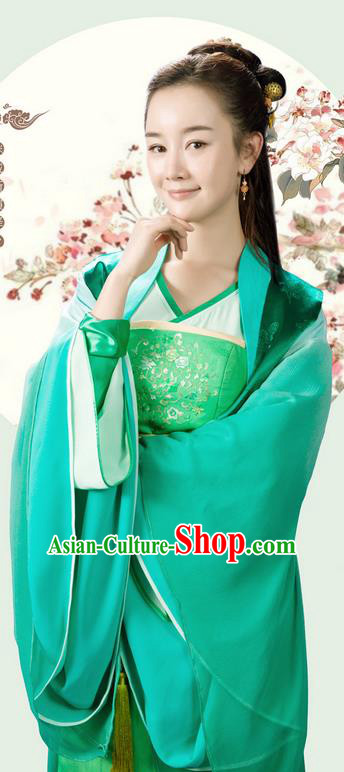Asian Chinese Ancient Song Dynasty Imperial Princess Costume and Handmade Headpiece Complete Set, China Elegant Hanfu Clothing Nobility Young Lady Embroidered Dress