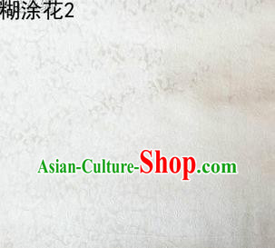 Asian Chinese Traditional Embroidering Flower White Xiuhe Suit Satin Thangka Silk Fabric, Top Grade Brocade Tang Suit Hanfu Dress Fabric Cheongsam Cloth Material