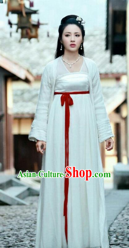 Asian Chinese Traditional Tang Dynasty Princess Costume and Headpiece Complete Set, China Elegant Hanfu Fairy Young Lady Embroidered Dress for Women