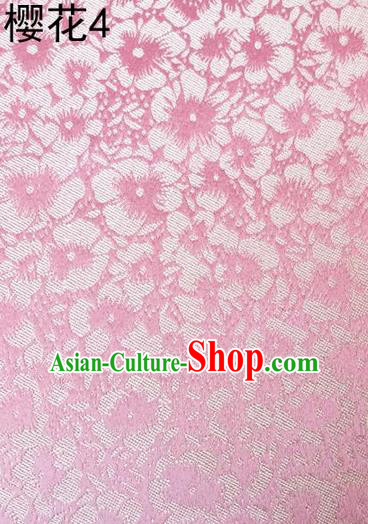 Traditional Asian Chinese Handmade Embroidery Flowers Pattern Silk Satin Tang Suit Mandarin Pink Fabric, Nanjing Brocade Ancient Costume Hanfu Cheongsam Cloth Material