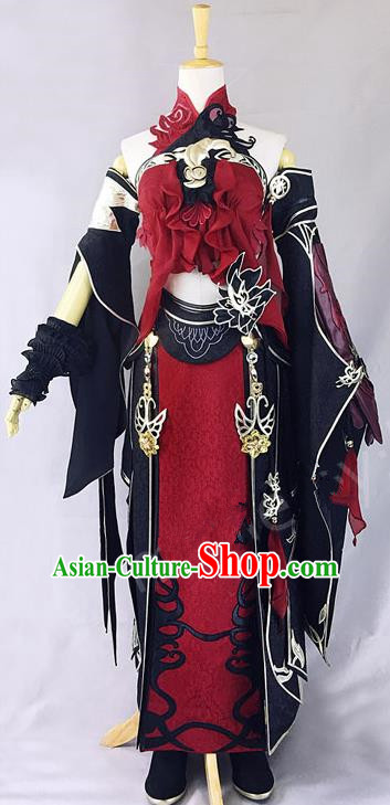 Asian Chinese Traditional Cospaly Customization Ming Dynasty Kung Fu Instructor Swordsman Costume, China Elegant Hanfu Knight-errant Embroidered Clothing for Women