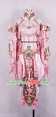 Asian Chinese Traditional Cospaly Customization Ming Dynasty Young Lady Costume, China Elegant Hanfu Knight-errant Pink Clothing for Women