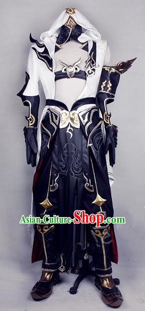 Asian Chinese Traditional Cospaly Costume Customization Zoroastrianism Hierarch Costume Complete Set, China Elegant Hanfu Swordsman Clothing for Men