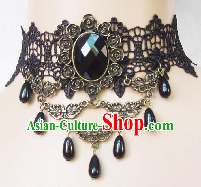 Traditional Chinese Accessories Black Lace Necklace for Women