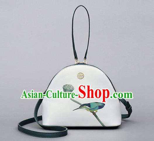 Traditional Handmade Asian Chinese Element Clutch Bags Shoulder Bag National Printing Shell Handbag for Women