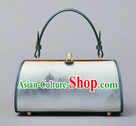 Traditional Handmade Asian Chinese Element Clutch Bags Shoulder Bag National Ink Painting Cheongsam Handbag for Women