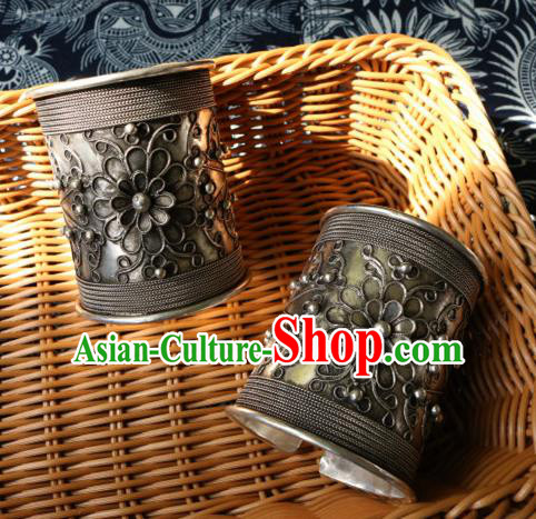 Traditional Ancient Chinese Miao Minority Embroidered Clothing Cheongsam Dress Hair Accessories Headwear for Women