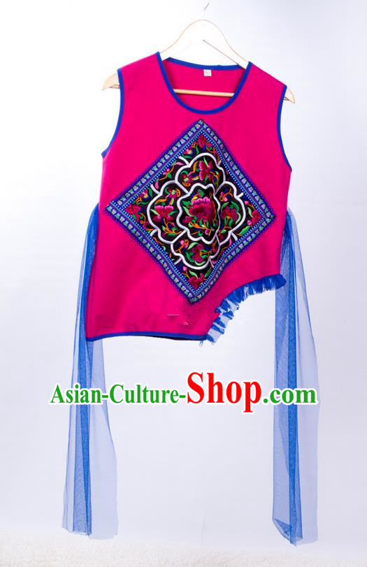Traditional Chinese National Costume Vest, Elegant Hanfu Embroidered Tang Suit Waistcoat for Women