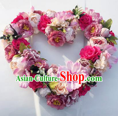 Top Grade Wedding Accessories Heart-shaped Decoration, China Style Wedding Car Ornament Flowers Floats