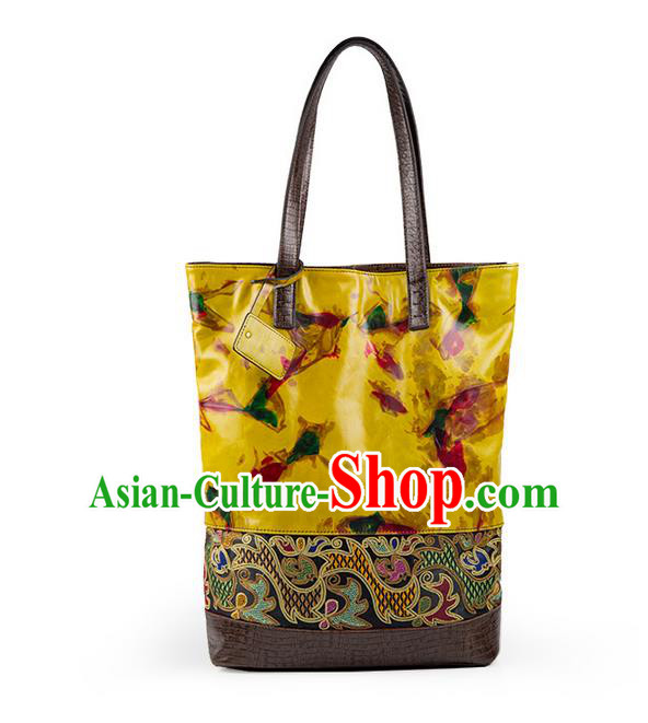 Traditional Chinese Accessories National Embroidery Bags, China Cow Leather Bags for Women