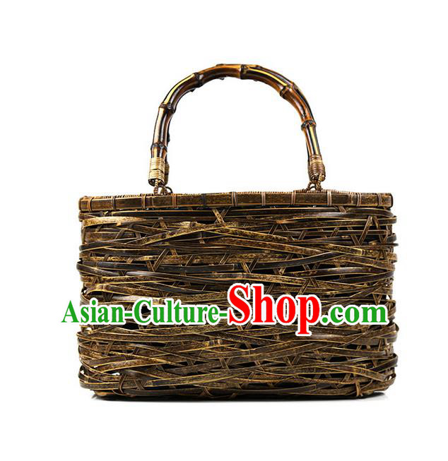 Traditional Chinese Accessories National Bamboo Plaiting Article Handbag for Women