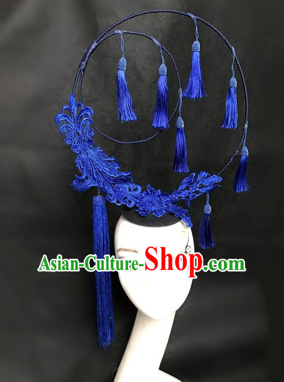 Top Grade Chinese Theatrical Headdress Ornamental Flowers Floral Hair Accessories, Ceremonial Occasions Handmade Traditional Tassel Headdress for Women