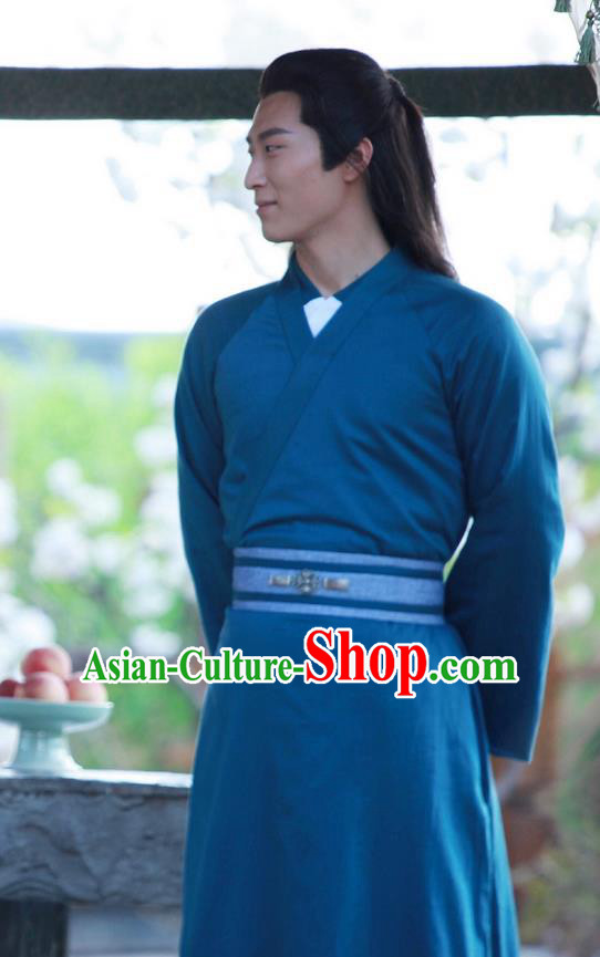 Traditional Ancient Chinese Childe Robe Clothing, Princess Agents Chinese Southern and Northern Dynasties Swordsman Costume and Headpiece Complete Set