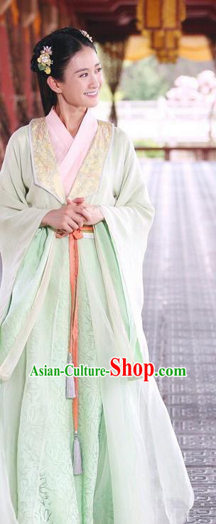 Traditional Ancient Chinese Young Lady Dress Clothing, Princess Agents Chinese Southern and Northern Dynasties Palace Lady Costume and Headpiece Complete Set