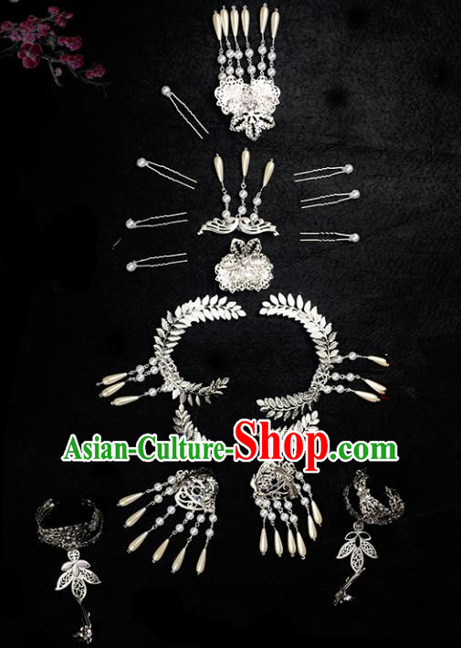 Traditional Handmade Chinese Ancient Classical Hair Accessories Young Lady Headwear, China Princess Hairpins Complete Set for Women