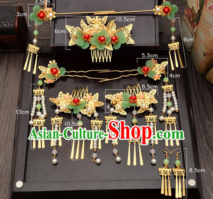 Traditional Handmade Chinese Ancient Classical Hair Accessories Xiuhe Suit White Beads Hairpin, Step Shake Hair Sticks Hair Jewellery, Hair Fascinators Hairpins for Women