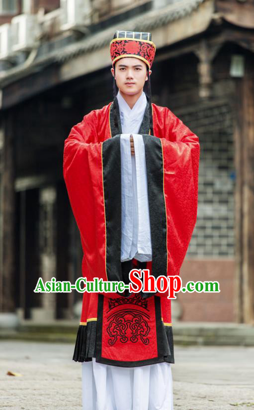 Traditional Chinese Tang Dynasty Hanfu Wedding Costume Long Robe, China Ancient Palace Prince Bridegroom Clothing for Men