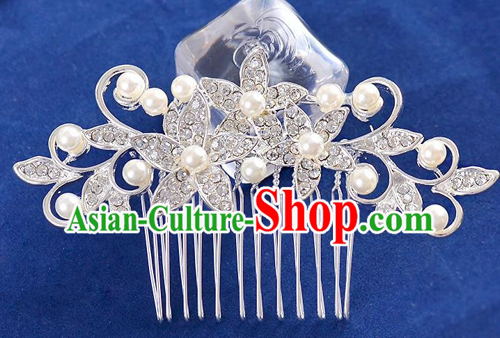 Top Grade Handmade Chinese Classical Hair Accessories Princess Wedding Crystal Pearl Hair Comb Hair Stick Headband Bride Headwear for Women