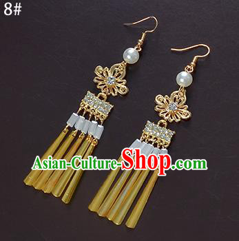 Top Grade Handmade Chinese Classical Jewelry Accessories Xiuhe Suit Wedding Ancient Costume Tassel Earrings Bride Hanfu Eardrop for Women