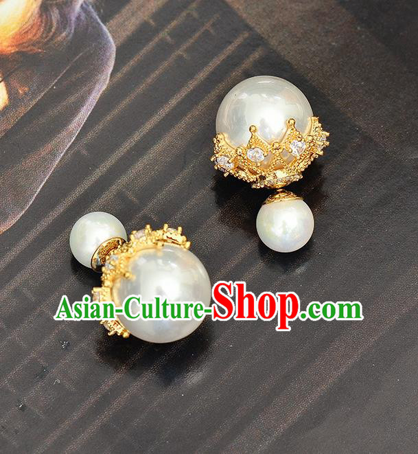 Top Grade Handmade Chinese Classical Jewelry Accessories Wedding Pearls Earrings Bride Hanfu Eardrop for Women