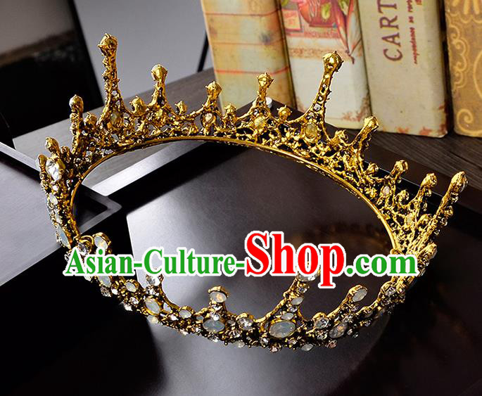 Top Grade Handmade Hair Accessories Baroque Crystal Opal Vintage Imperial Crown, Bride Wedding Hair Jewellery Queen Crown for Women