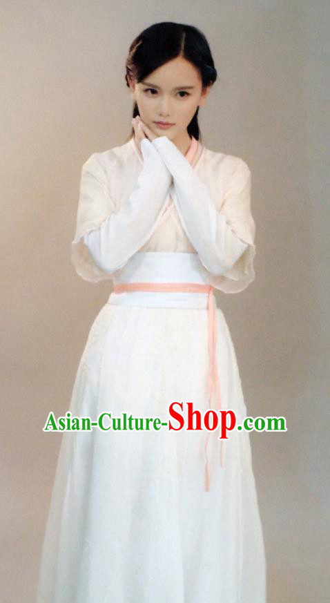Traditional Chinese Southern and Northern Dynasties Palace Lady Costume, Lost Love In Times Chinese Ancient Fairy Maidservants Hanfu Dress for Women