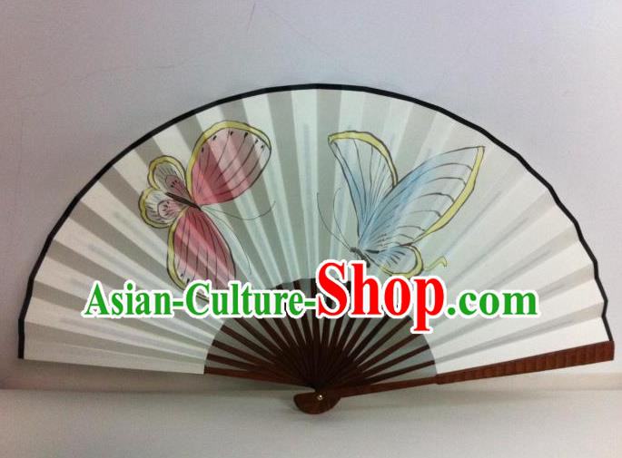 Traditional Chinese Crafts Peking Opera Folding Fan China Sensu Handmade Chinese Painting Butterfly Xuan Paper Fan for Men