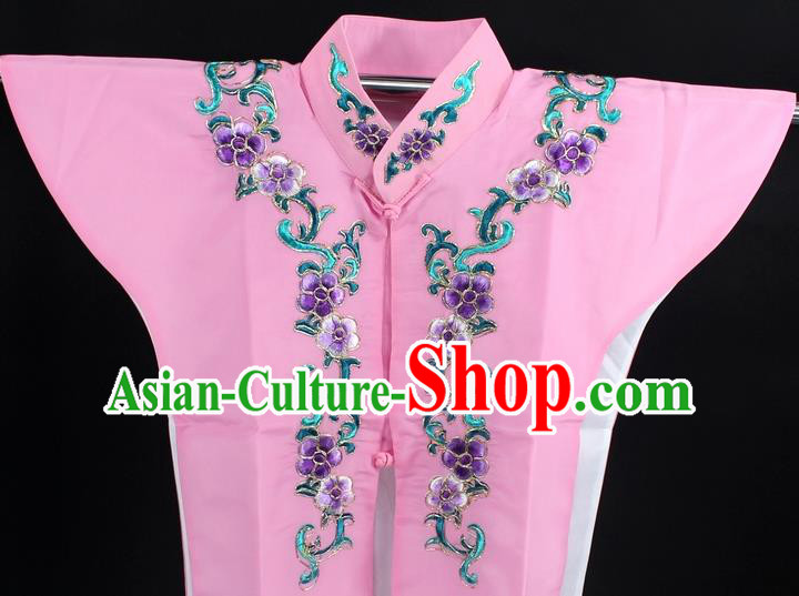 Traditional China Beijing Opera Young Lady Costume Pink Collar Protectors, Ancient Chinese Peking Opera Embroidery Clothing