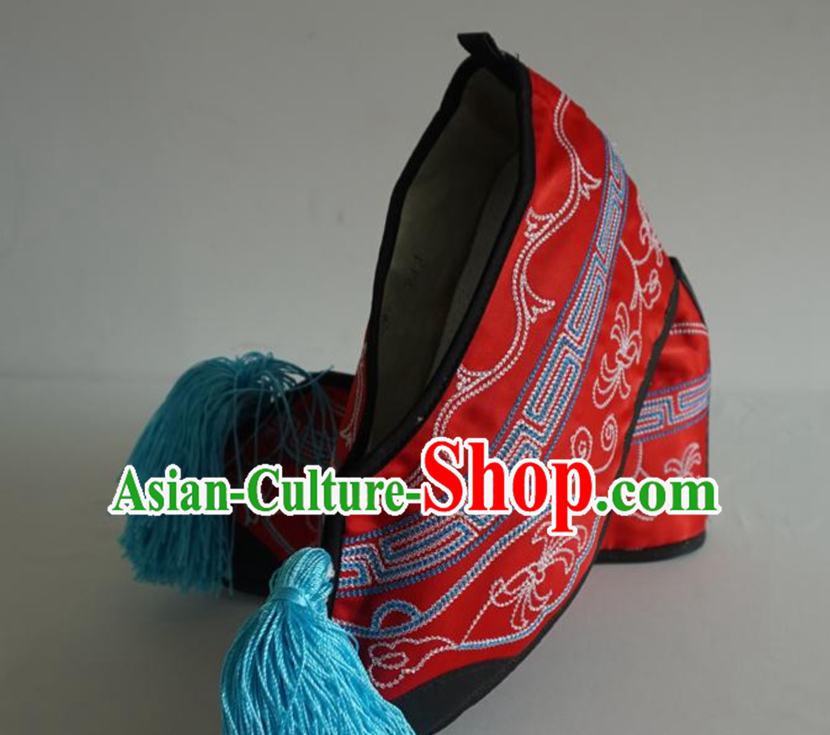 Chinese Classical Beijing Opera Peking Opera Lady Embroidered Boots Shoes