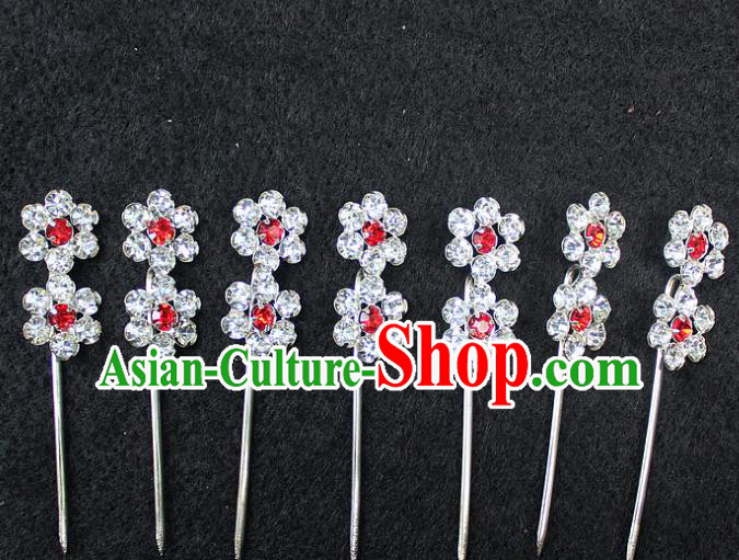 Traditional China Beijing Opera Young Lady Hair Accessories Diva Head-ornaments, Ancient Chinese Peking Opera Hua Tan Headwear Plum Blossom Hairpins
