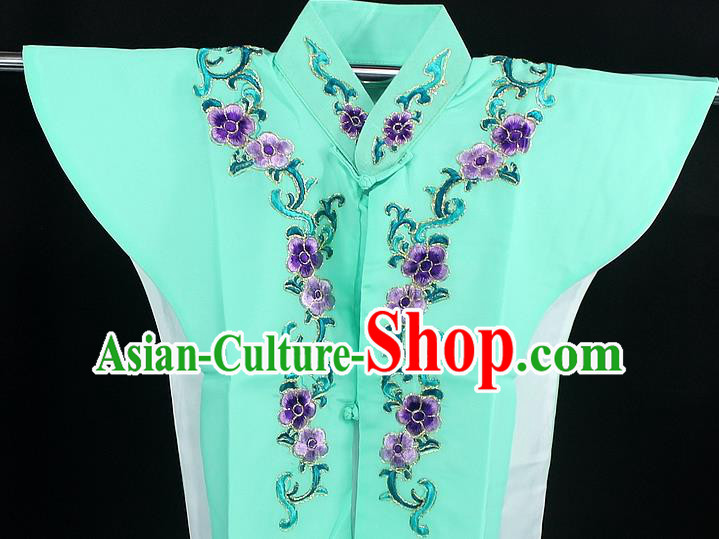 Traditional China Beijing Opera Young Lady Costume Green Collar Protectors, Ancient Chinese Peking Opera Embroidery Clothing