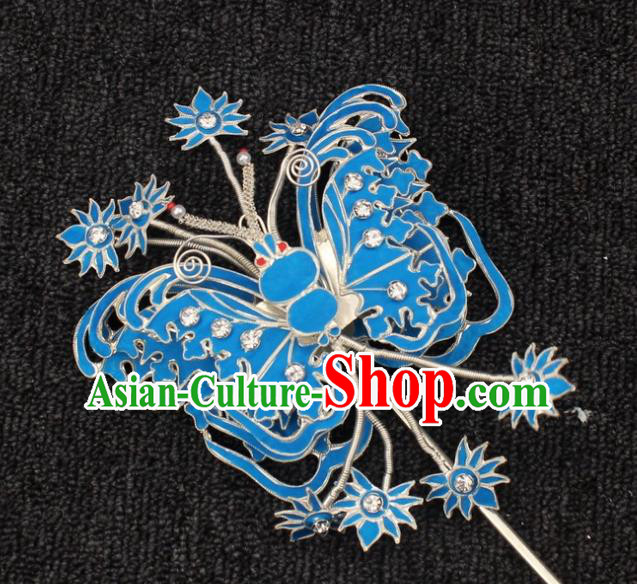 Traditional China Beijing Opera Young Lady Hair Accessories, Ancient Chinese Peking Opera Hua Tan Diva Butterfly Hairpins
