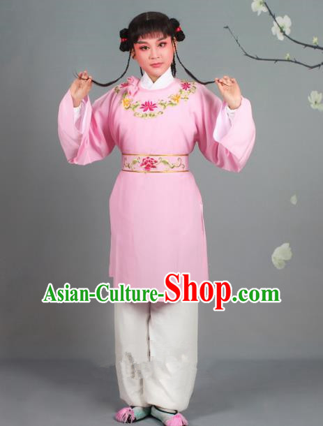 Traditional China Beijing Opera Livehand Costume Scholar Embroidered Pink Robe, Ancient Chinese Peking Opera Book Boy Embroidery Clothing