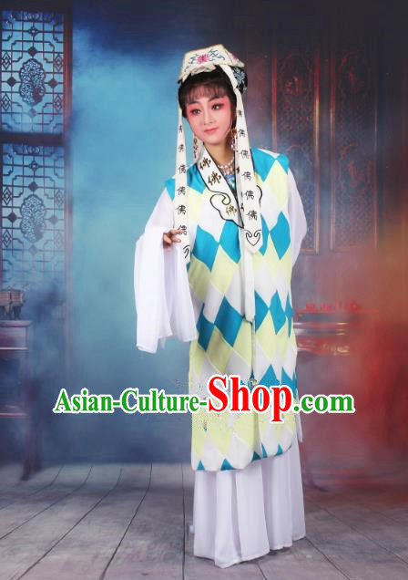 Traditional China Beijing Opera Taoist Nun Costume Woman Dress, Ancient Chinese Peking Opera Buddhist Clothing