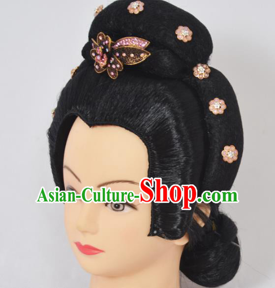 Traditional Handmade Chinese Classical Peking Opera Young Lady Hair Accessories and Wigs, China Beijing Opera Maidservants Diva Headwear