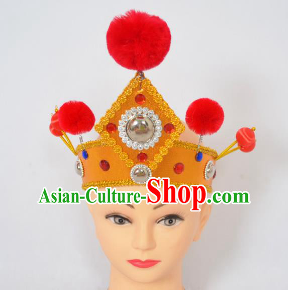 Traditional Handmade Chinese Classical Peking Opera Female General Hat, China Beijing Opera Warrior Takefu Headwear