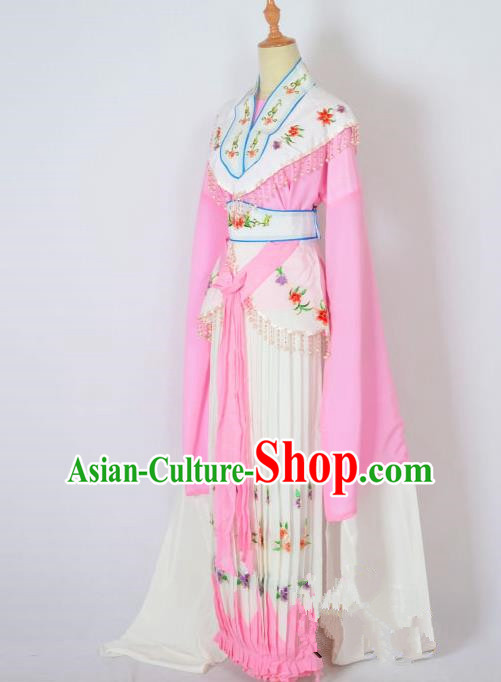 Traditional Chinese Professional Peking Opera Nobility Lady Costume Pink Dress, China Beijing Opera Shaoxing Opera Embroidery Diva Hua Tan Dress Clothing