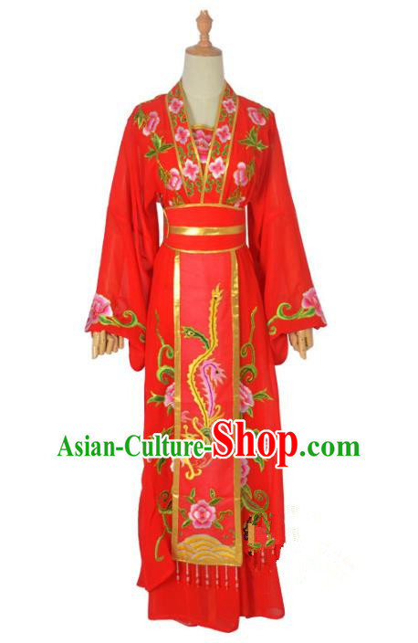 Traditional Chinese Professional Peking Opera Imperial Concubine Costume, China Beijing Opera Princess Embroidery Phoenix Wedding Dress Clothing