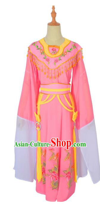 Traditional Chinese Professional Peking Opera Diva Hua Tan Costume, China Beijing Opera Princess Embroidery Pink Dress Clothing