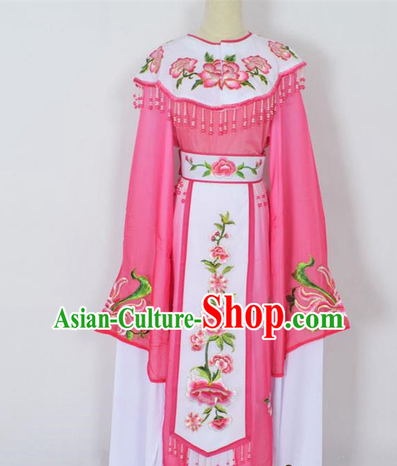 Traditional Chinese Professional Peking Opera Young Lady Princess Costume Rosy Embroidery Peony Dress, China Beijing Opera Diva Hua Tan Embroidered Cloud Shoulder Clothing