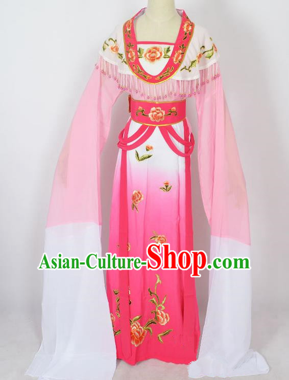 Traditional Chinese Professional Peking Opera Young Lady Princess Costume Pink Embroidery Dress, China Beijing Opera Diva Hua Tan Embroidered Clothing
