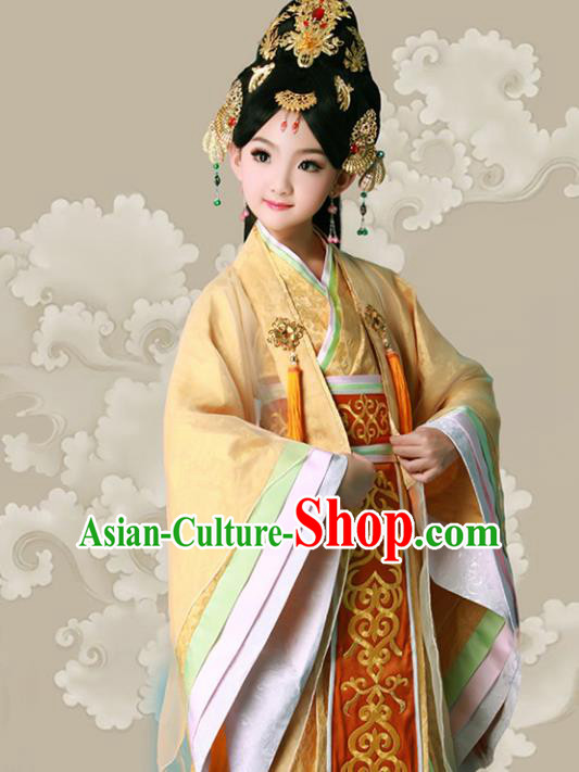 Traditional Ancient Chinese Imperial Consort Costume, Elegant Hanfu Clothing Chinese Tang Dynasty Princess Tailing Embroidered Clothing for Women