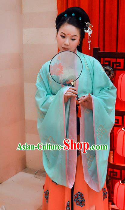 Traditional Chinese Tang Dynasty Young Lady Costume, Elegant Hanfu Chinese Imperial Princess Embroidered Clothing