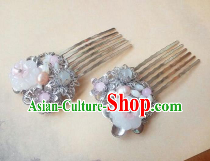 Traditional Handmade Chinese Ancient Classical Hanfu Hair Accessories Palace Lady Shell Hair Comb, Princess Hairpins Hair Stick Headwear for Women