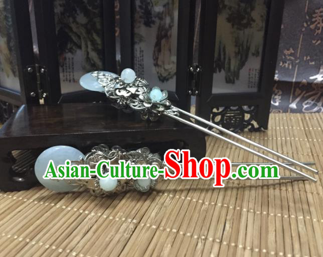 Traditional Handmade Chinese Ancient Classical Hair Accessories Hairpin Jade Hair Jewellery, Hair Fascinators Hairpins for Women