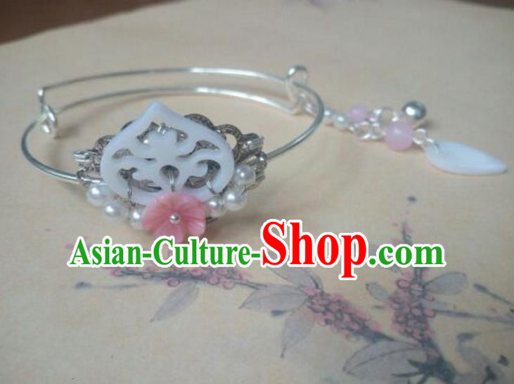 Traditional Handmade Chinese Ancient Classical Hanfu Bracelets, Princess Palace Lady Tassel Bangle for Women